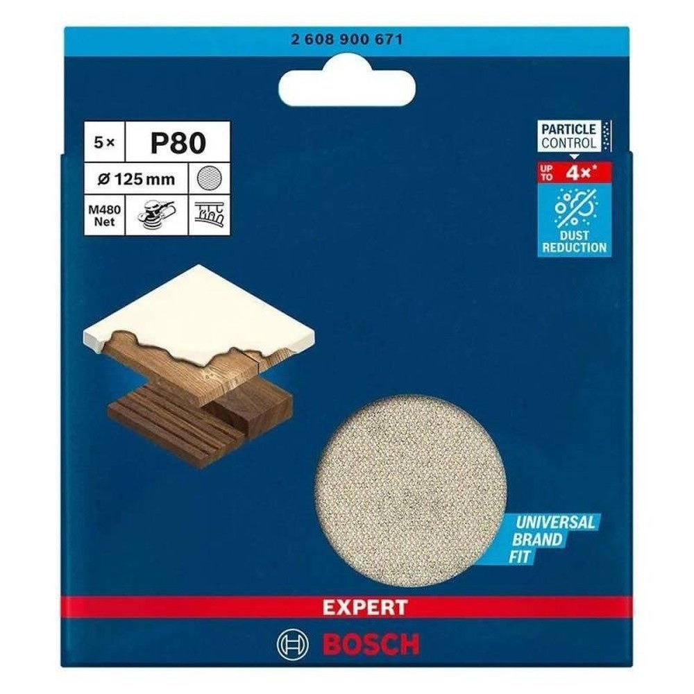 Disco Lixa Velcro 5" (125mm) Grão 80 Com 5 Peças Bosch