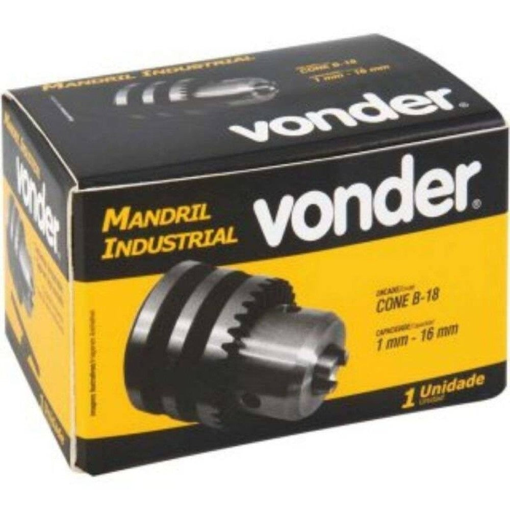 Mandril Industrial Com Chave 10 à 16mm - Encaixe Cone B18 V