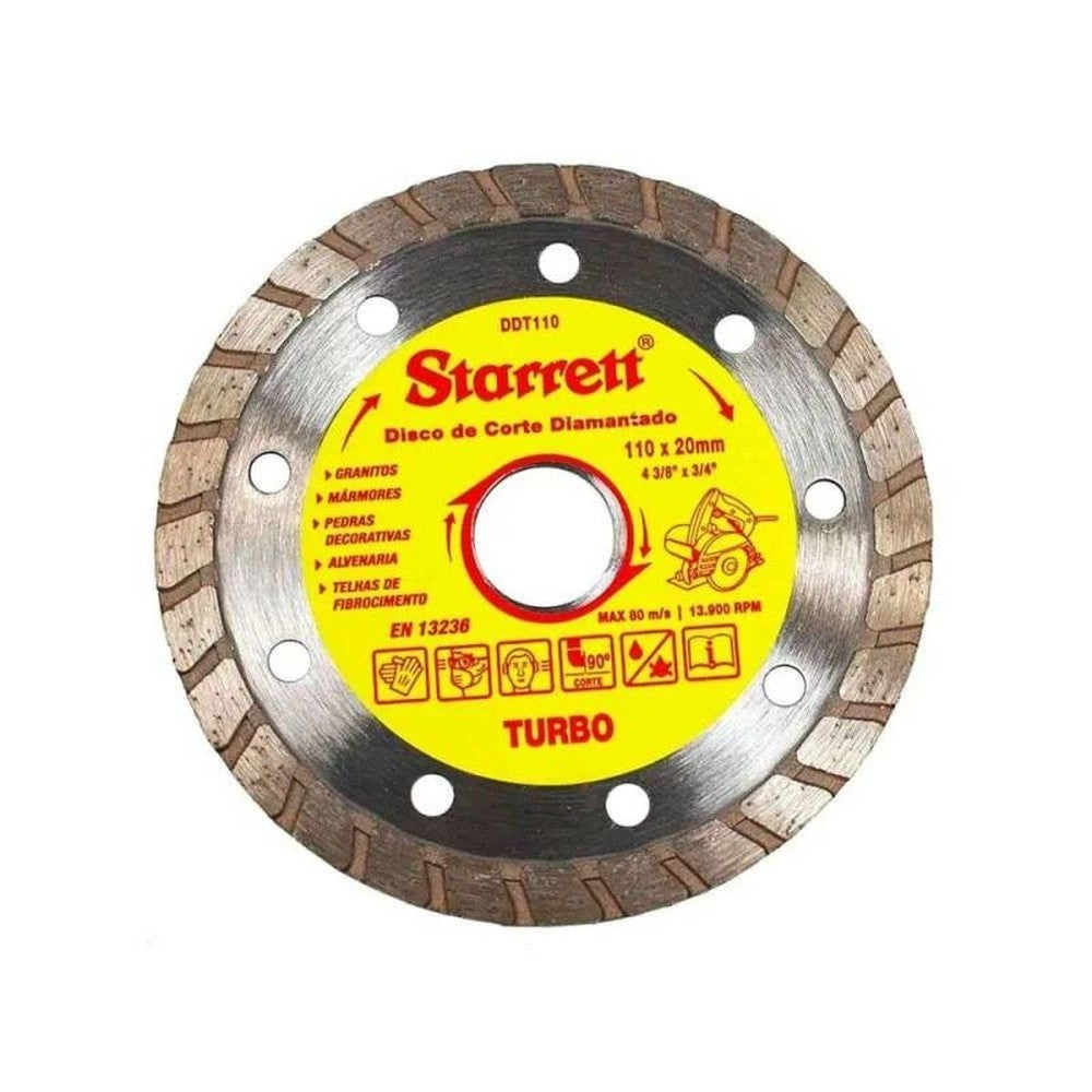 Disco de Corte Diamantado Turbo 110x20mm DDT110 Starrett