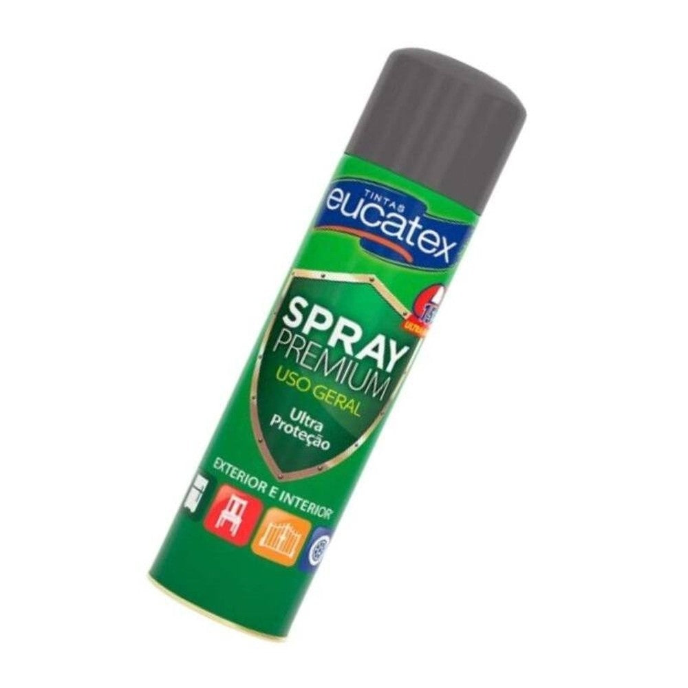 Spray Multiuso Premium Brilhante Eucatex 400ml Grafite