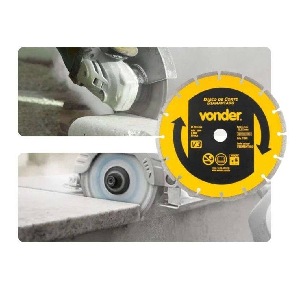 Disco de Corte Diamantado Segmentado 180mm V3 Vonder