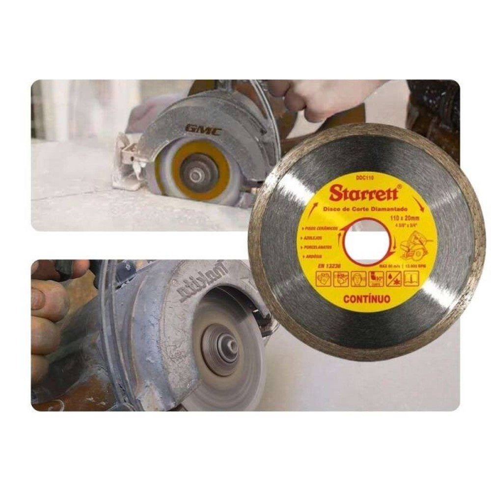 Disco de Corte Diamantado Contínuo 110x20mm DDC110 Starrett