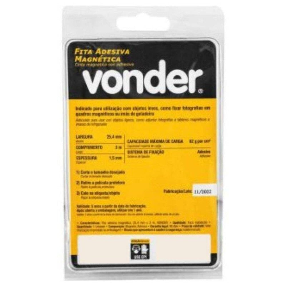 Fita Adesiva Magnética 254mmx3m Vonder