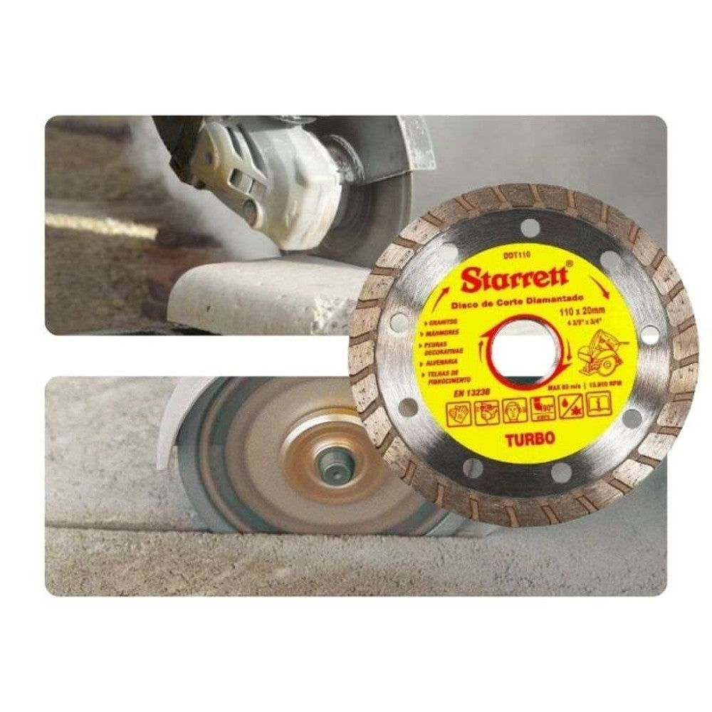 Disco de Corte Diamantado Turbo 110x20mm DDT110 Starrett