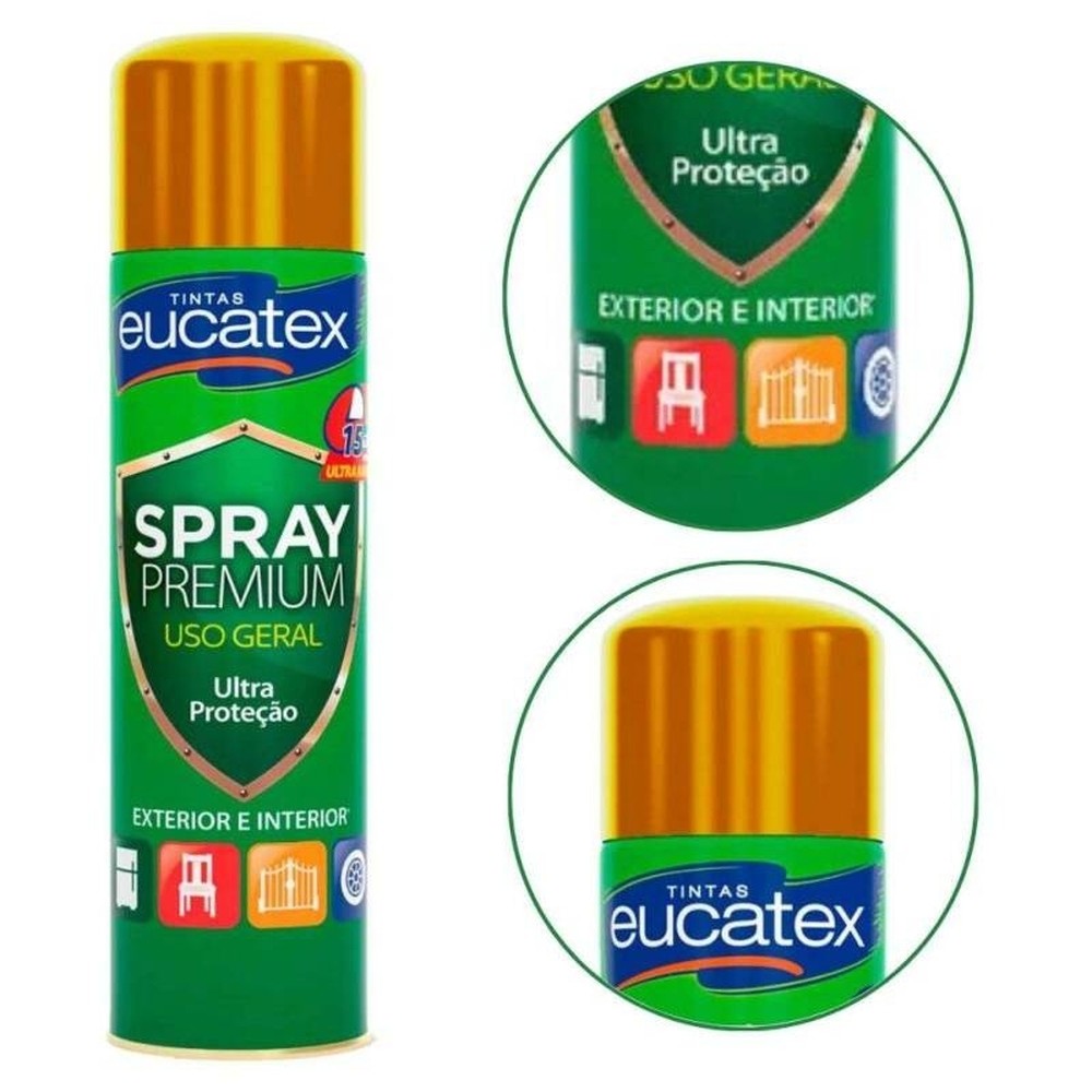 Spray Metalizada Premium Eucatex 400ml Ouro