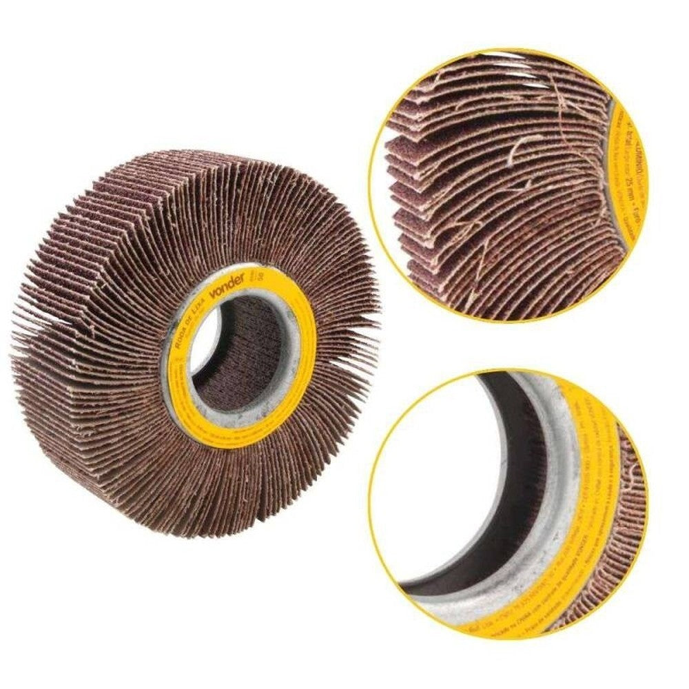 Roda De Lixa 150mm x 50mm Sem Haste Grão 50 Vonder