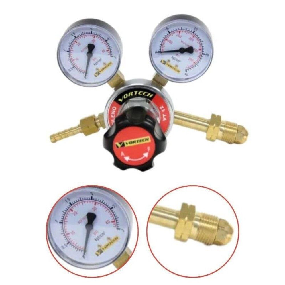 Regulador de Pressão VT-12 Acetileno Vortech