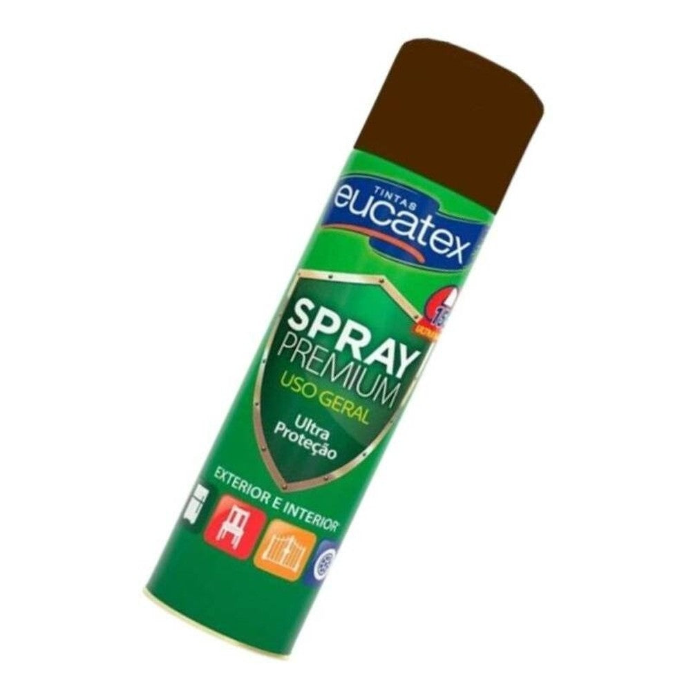 Spray Multiuso Premium Brilhante Eucatex 400ml MarromTabaco