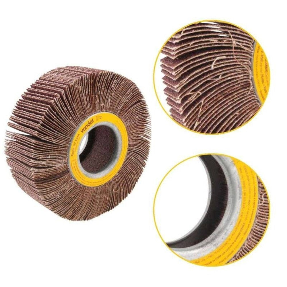 Roda De Lixa 150mm x 50mm Sem Haste Grão 60 Vonder