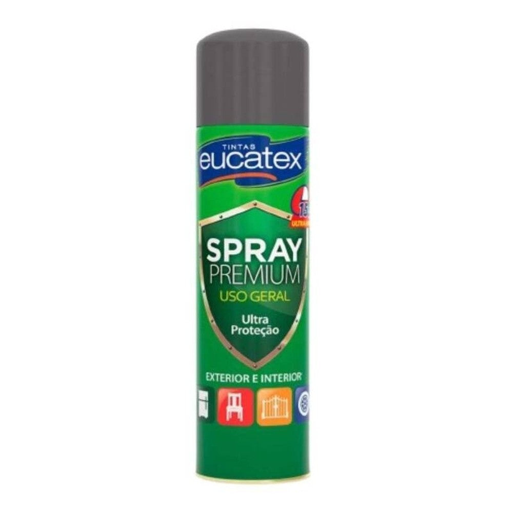 Spray Multiuso Premium Brilhante Eucatex 400ml Grafite