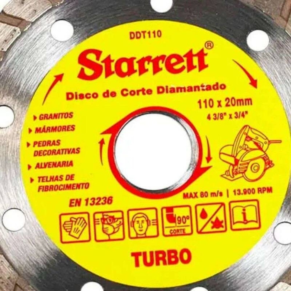 Disco de Corte Diamantado Turbo 110x20mm DDT110 Starrett