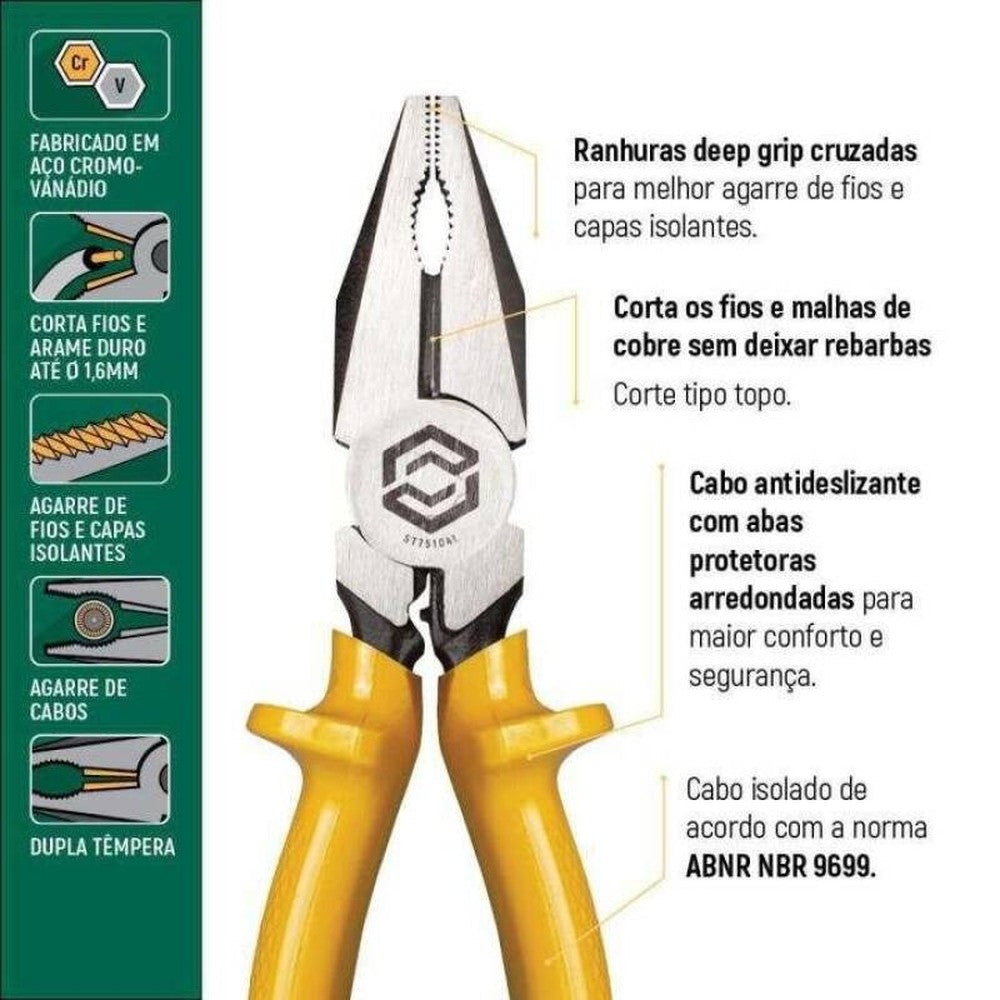 Alicate Eletricista 8" ST75104L Sata