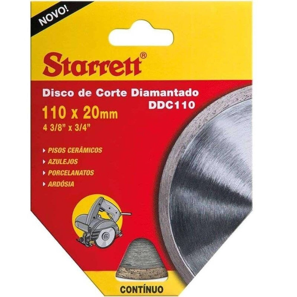 Disco de Corte Diamantado Contínuo 110x20mm DDC110 Starrett