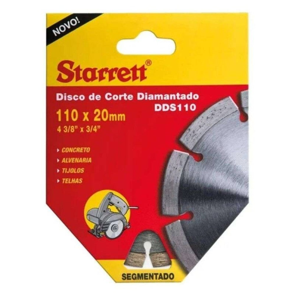 Disco de Corte Diamantado Segmentado 110x20mm DDS110 Starret