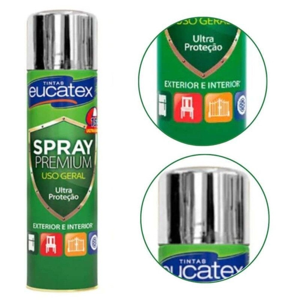 Spray Metalizada Premium Eucatex 400ml Cromada