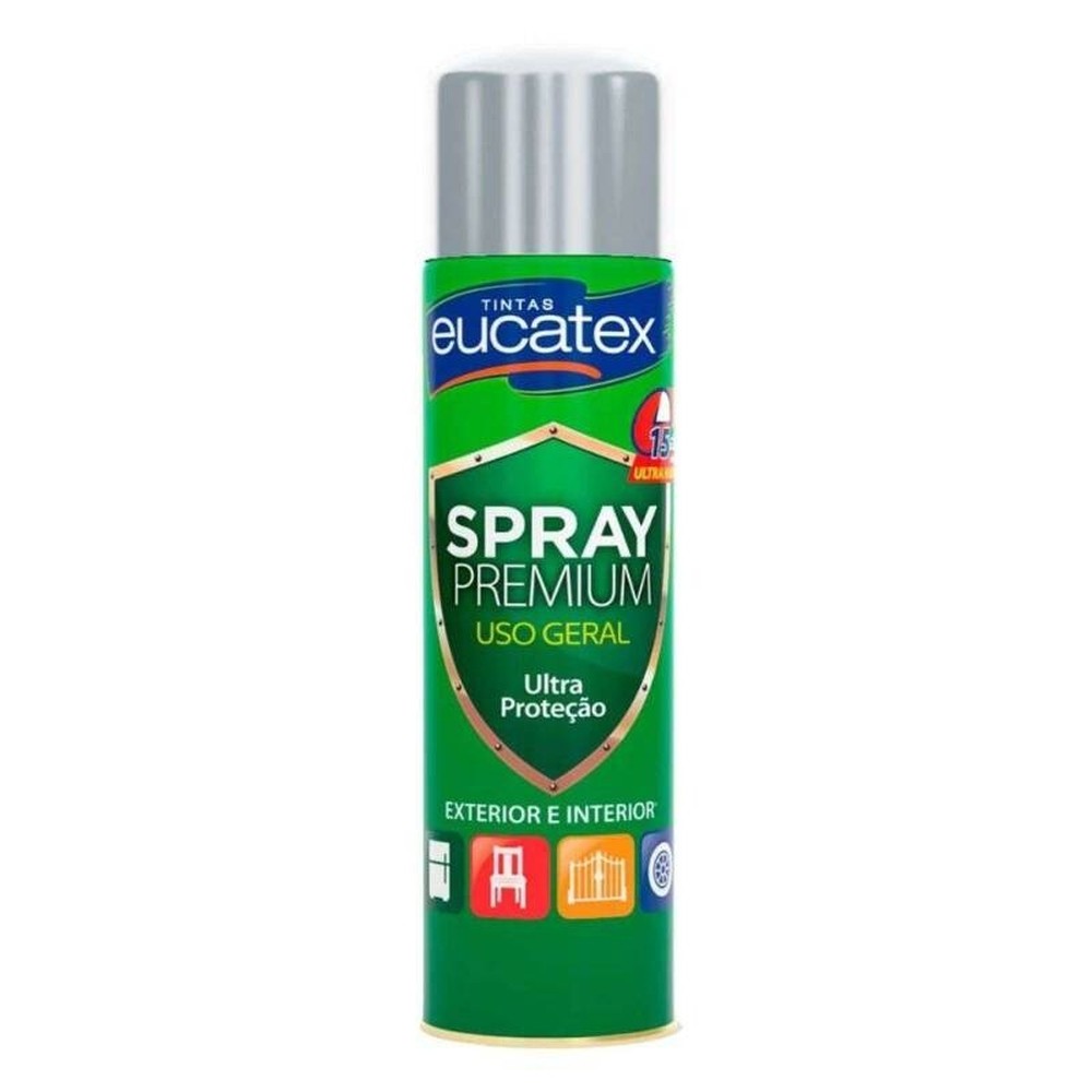 Spray Metalizada Premium Eucatex 400ml Prata