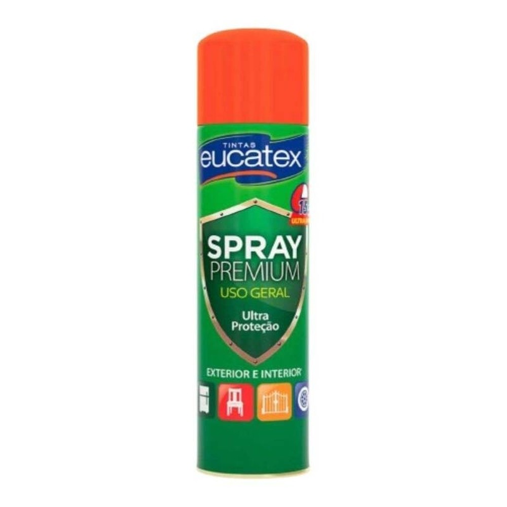 Spray Multiuso Premium Brilhante Eucatex 400ml Laranja