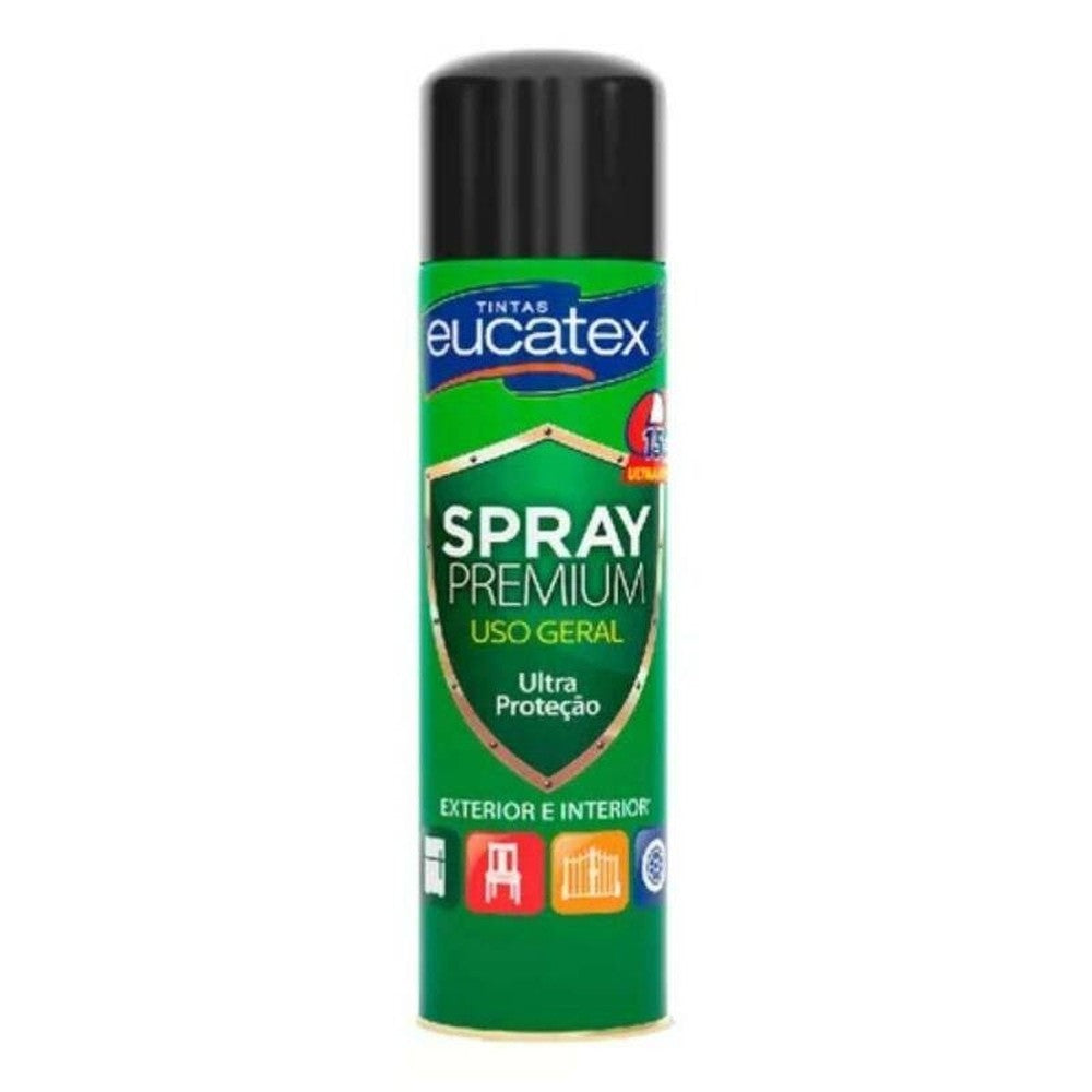Spray Alta Temperatura Premium Fosco Eucatex 400ml Preto