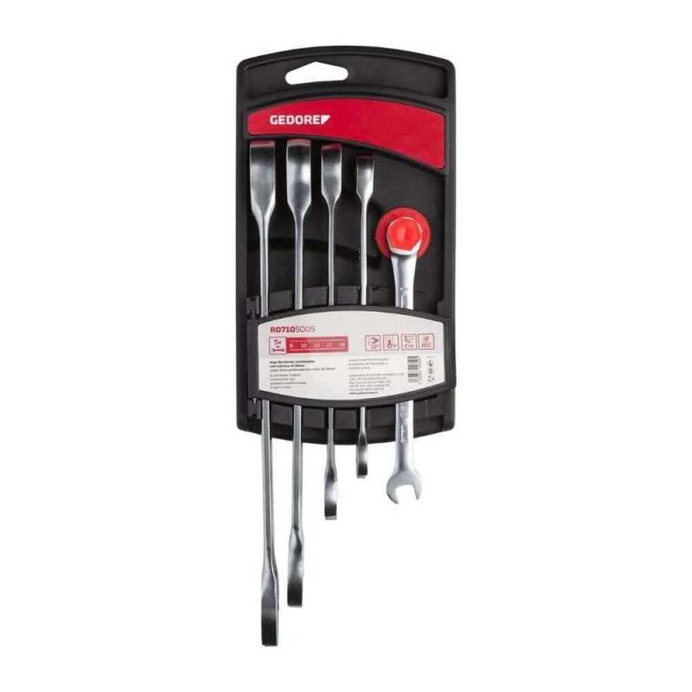Jogo Chave Combinada Catraca 8 à 19mm 5 Peças Gedore Red