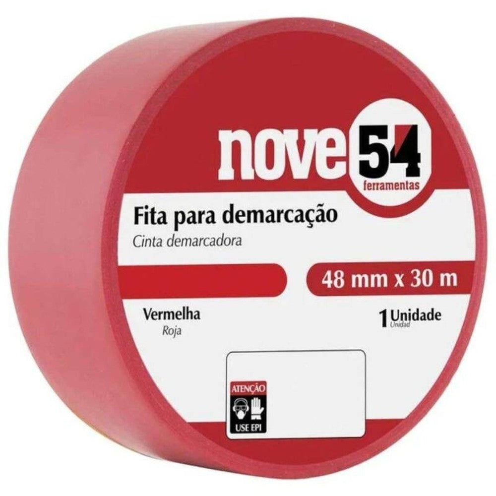Fita Demarcação de Solo 48mmx30m Vermelha Nove54