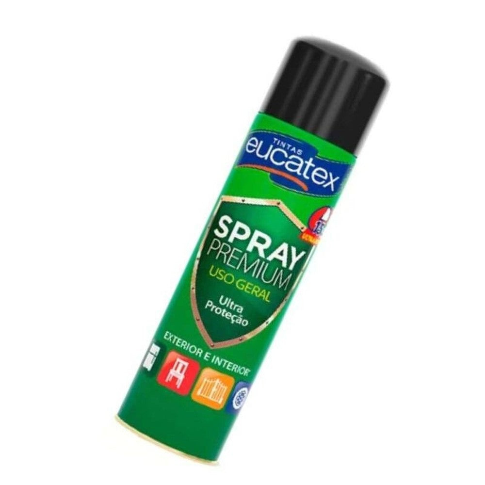 Spray Alta Temperatura Premium Fosco Eucatex 400ml Preto