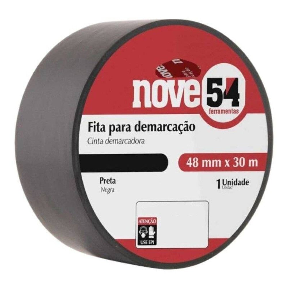 Fita Demarcação de Solo 48mmx30m Preta Nove54