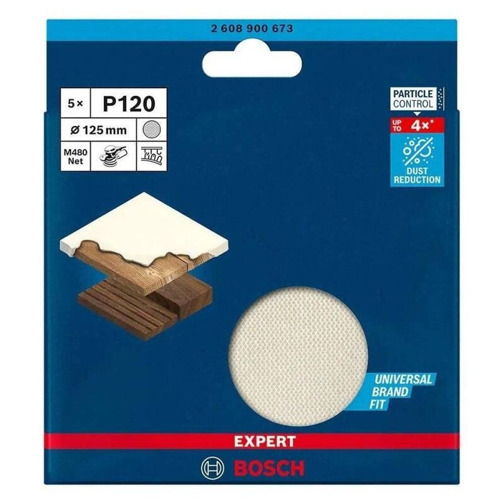 Disco Lixa Velcro 5" (125mm) Grão 120 Com 5 Peças Bosch