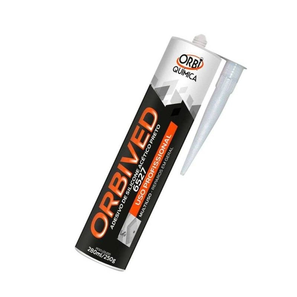 Silicone Acético Preto 250 Gramas Orbi
