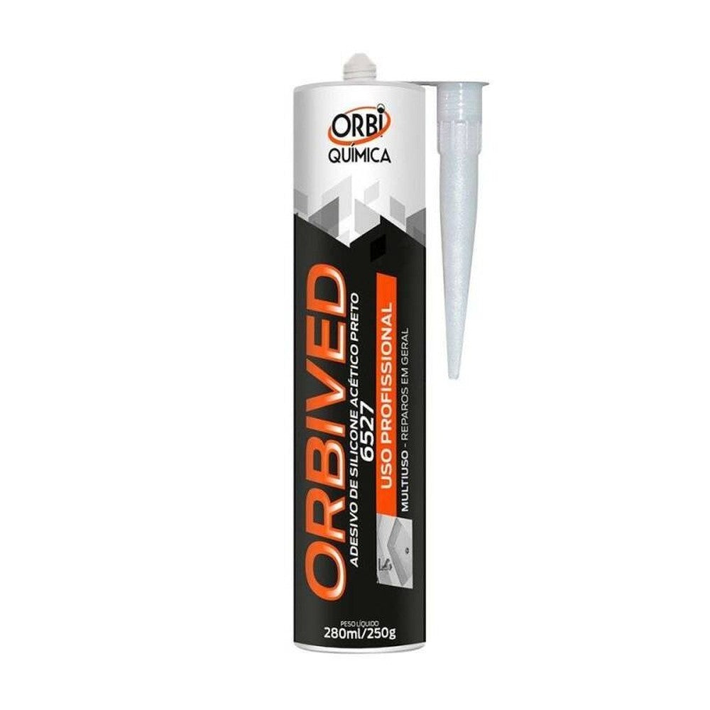 Silicone Acético Preto 250 Gramas Orbi