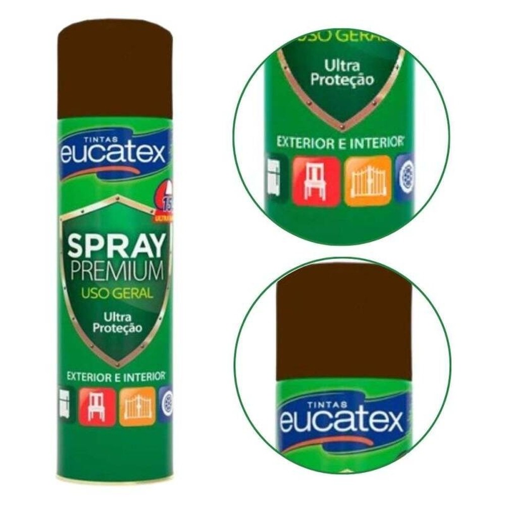 Spray Multiuso Premium Brilhante Eucatex 400ml MarromTabaco