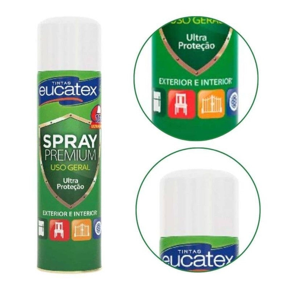 Spray Multiuso Premium Fosco Eucatex 400ml Branco Fosco