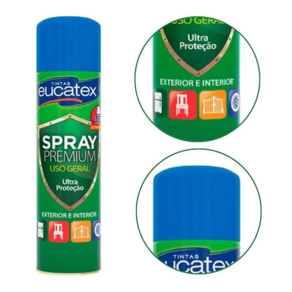Spray Multiuso Premium Brilhante Eucatex 400ml Azul Claro