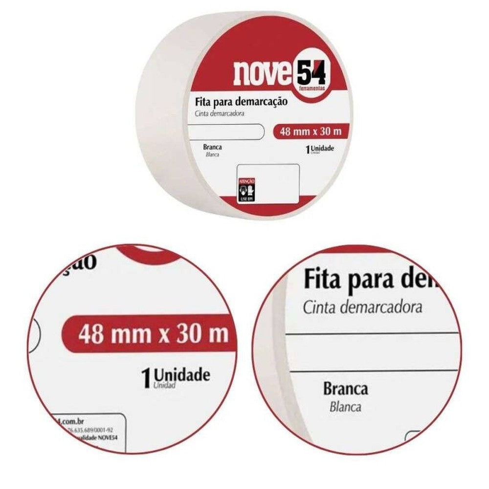 Fita Demarcação de Solo 48mmx30m Branca Nove54