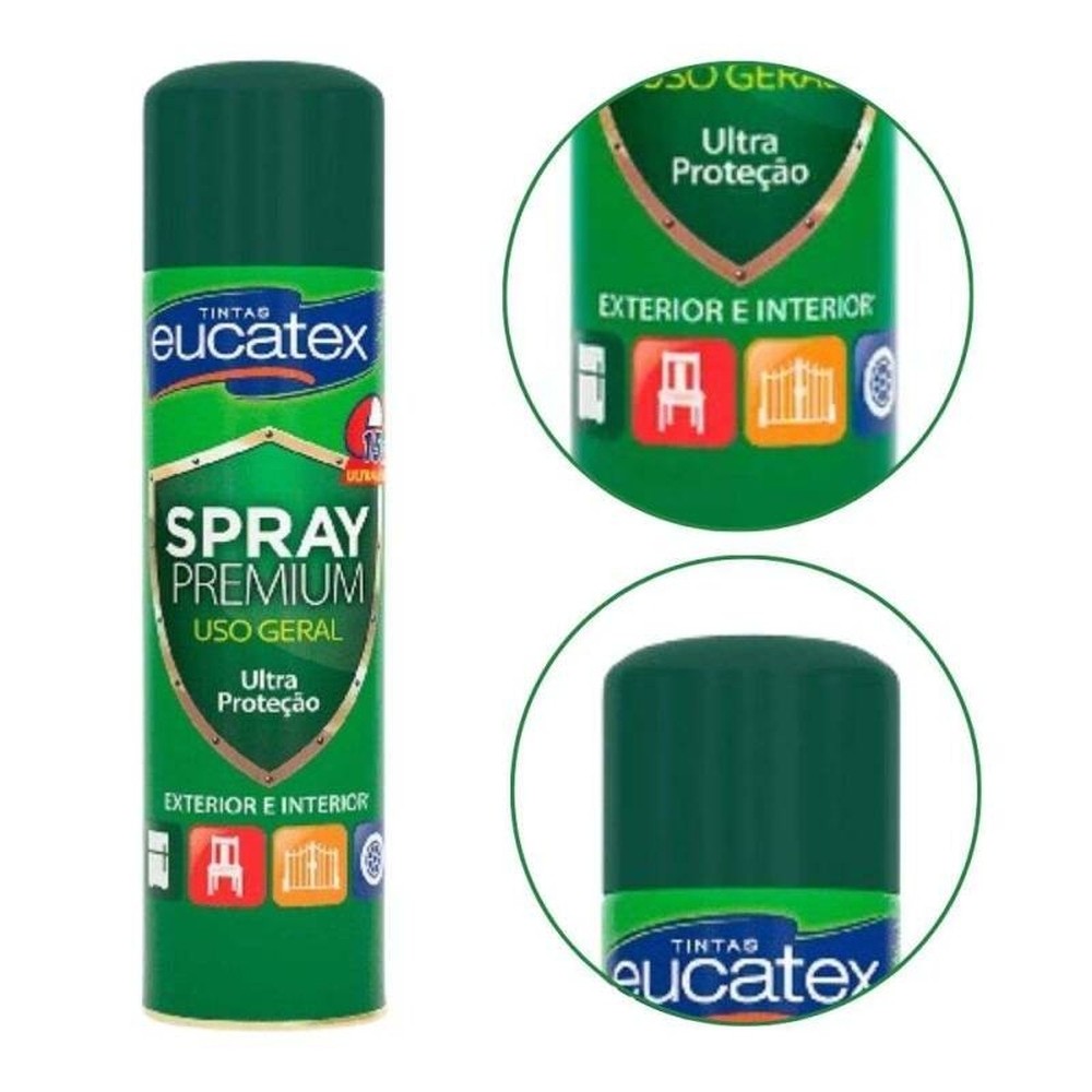 Spray Multiuso Premium Brilhante Eucatex 400ml Verde Escuro