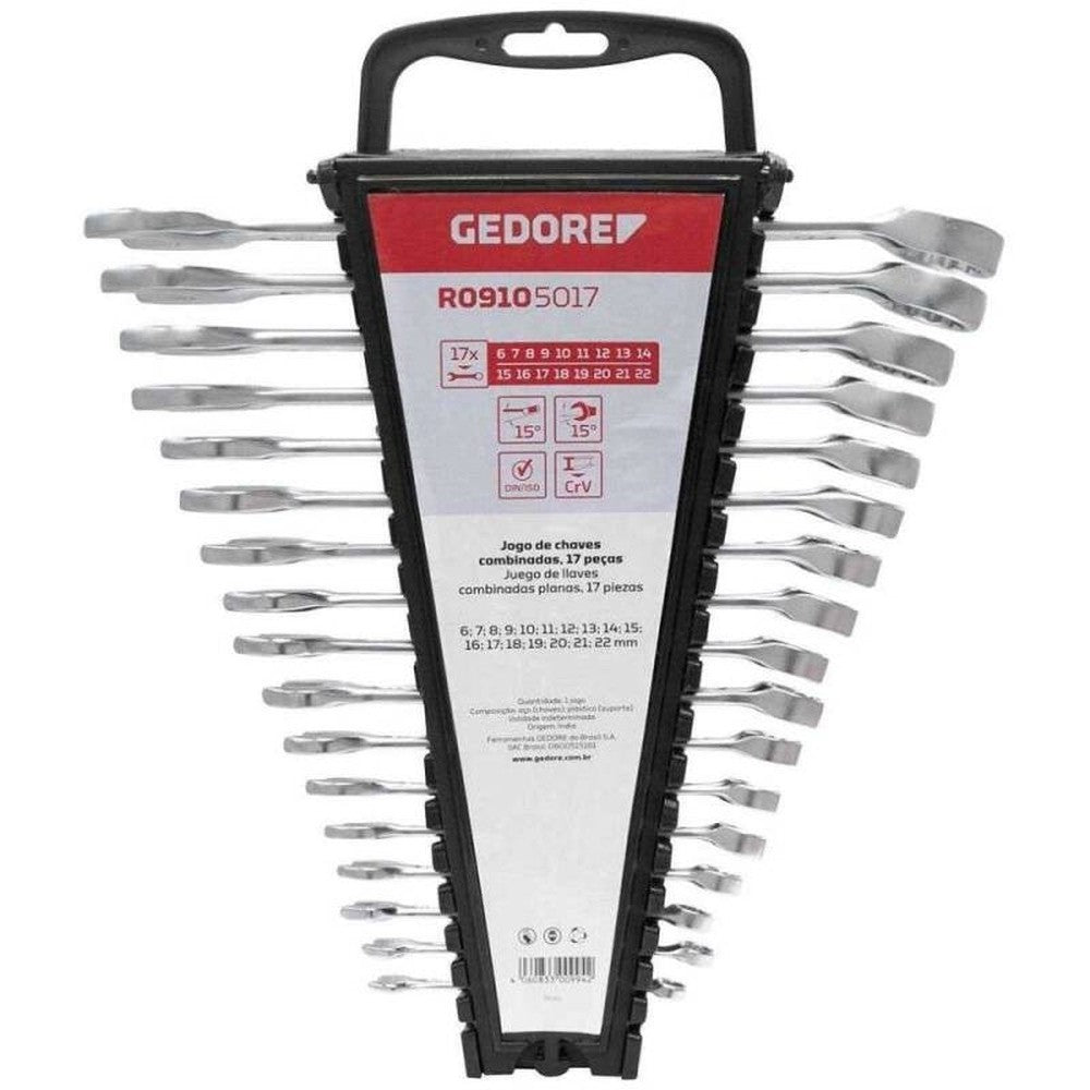 Jogo de Chave Combinada 6 à 22mm 17 Peças Gedore Red