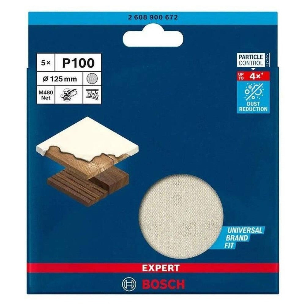 Disco Lixa Velcro 5" (125mm) Grão 100 Com 5 Peças Bosch