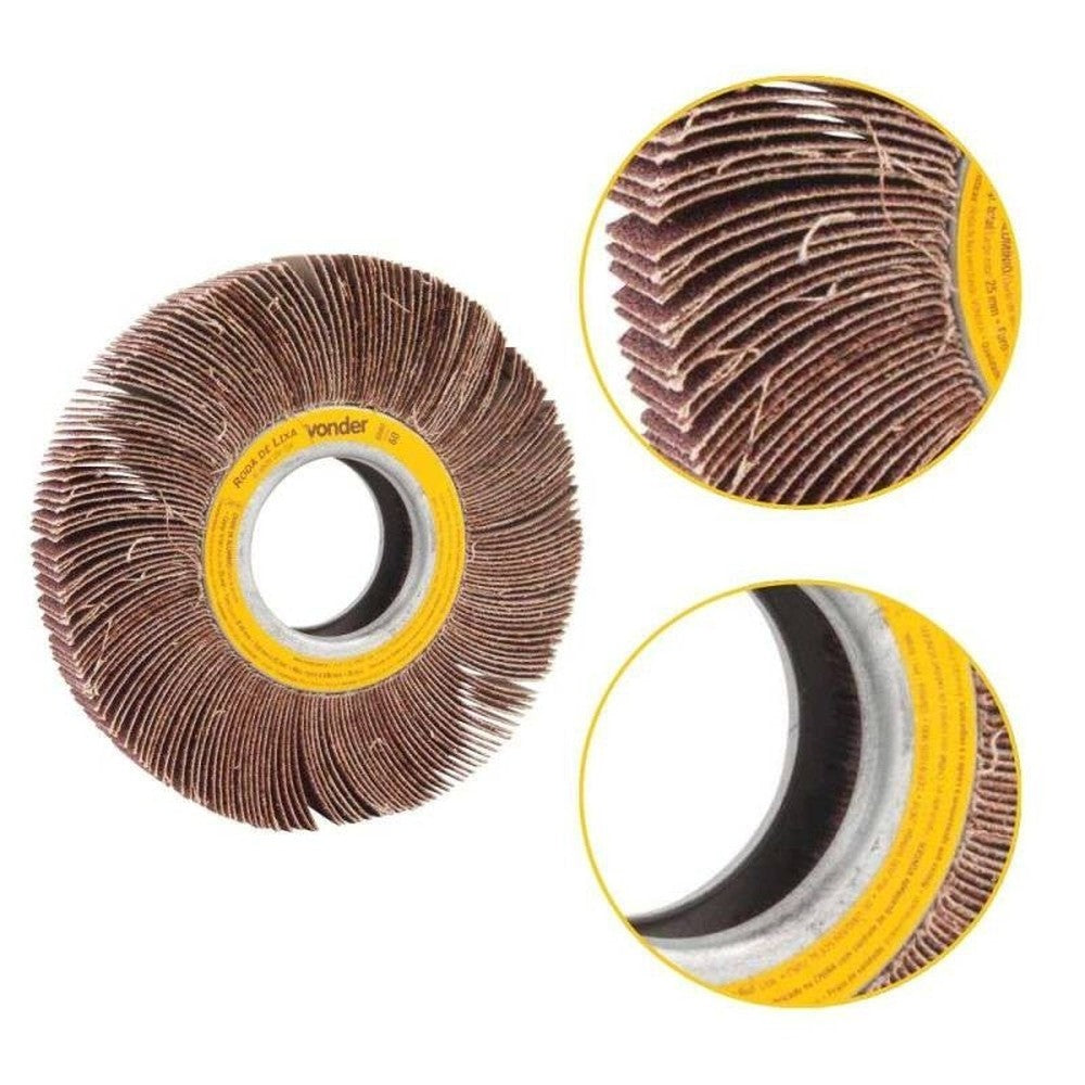 Roda De Lixa 150mm x 25mm Sem Haste Grão 60 Vonder