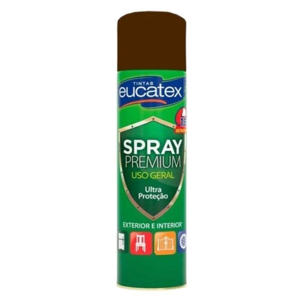 Spray Multiuso Premium Brilhante Eucatex 400ml MarromTabaco