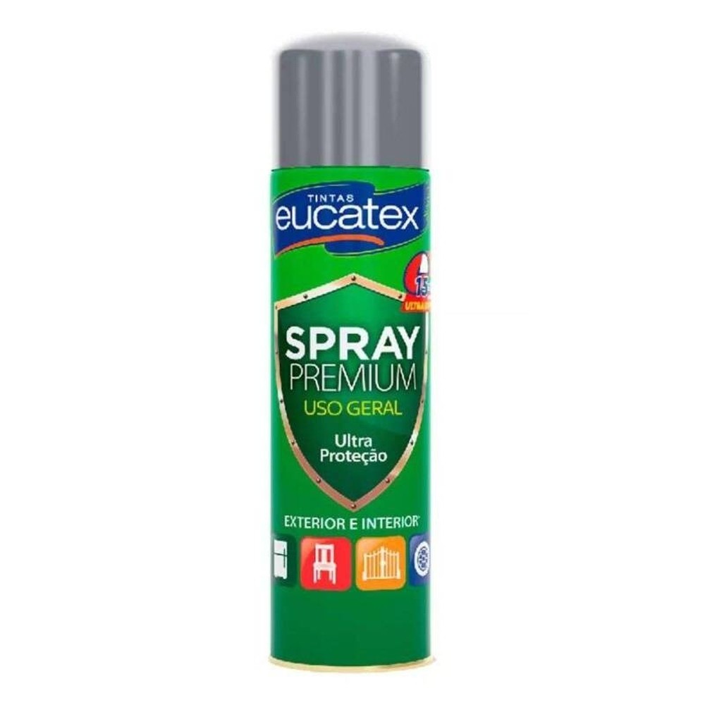 Spray Alta Temperatura Premium Metálica Eucatex 400ml Alumí