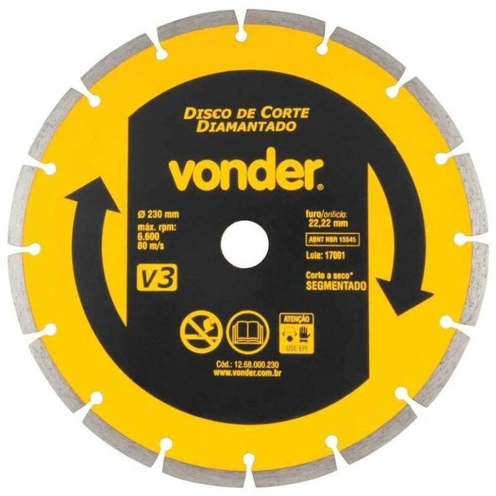 Disco de Corte Diamantado Segmentado 230mm V3 Vonder