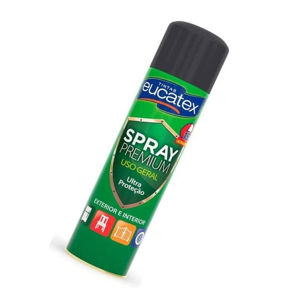 Spray Multiuso Premium Brilhante Eucatex 400ml Preto