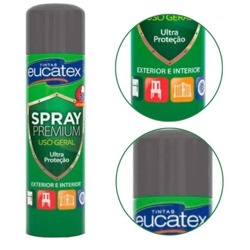Spray Metalizada Premium Eucatex 400ml Grafite