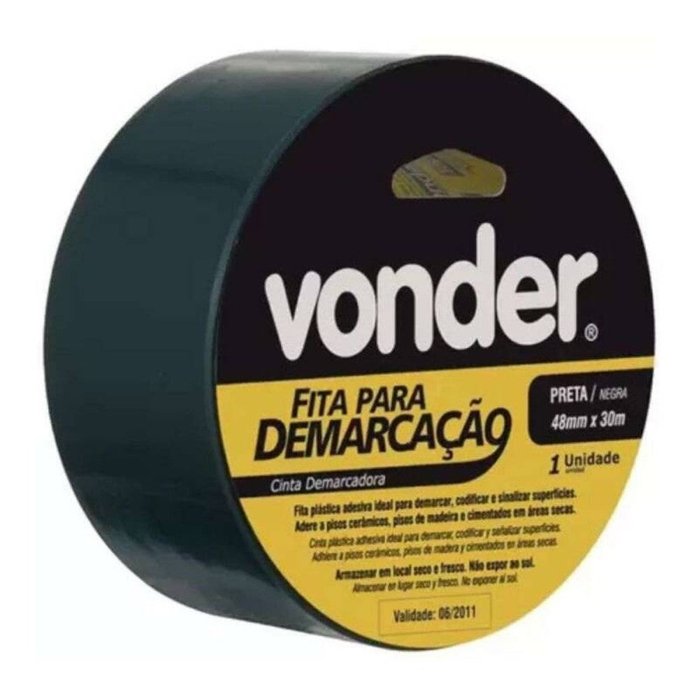 Fita Demarcação de Solo 48mmx30m Preta Vonder