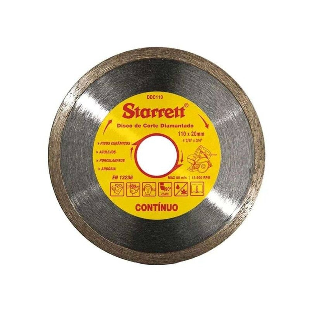 Disco de Corte Diamantado Contínuo 110x20mm DDC110 Starrett