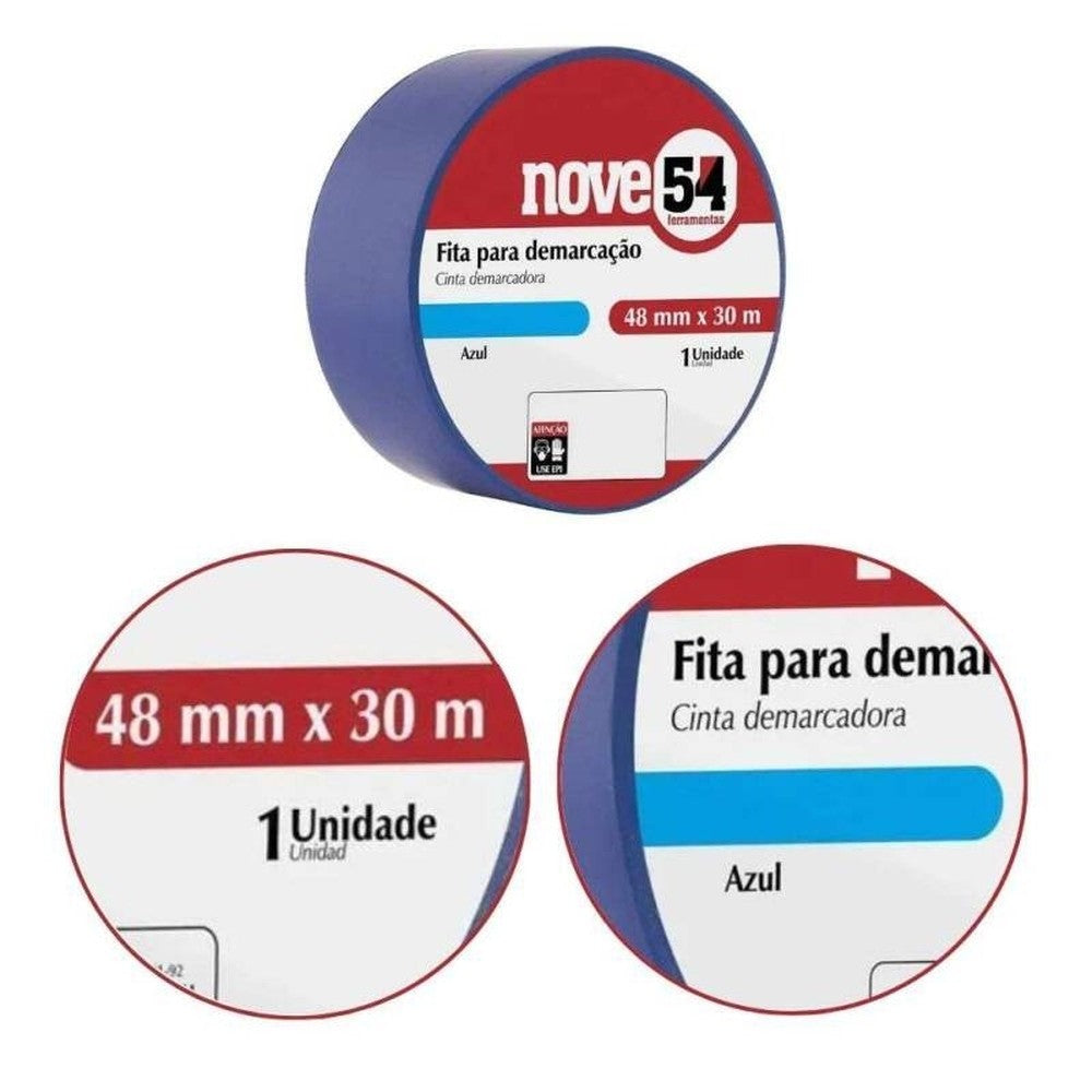 Fita Demarcação de Solo 48mmx30m Azul Nove54
